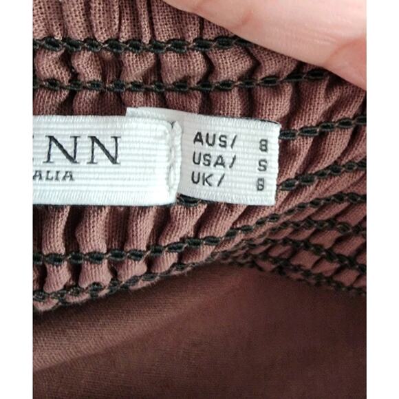 Mon Renn Fresco Embroidered Hemline Sundress Maxi Dress Linen Blend Small - Picture 11 of 11